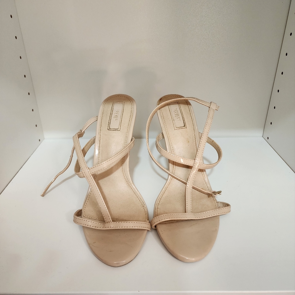 Forever 21. Strappy heels. Nude. Size 7.5. Heel height 3.5"